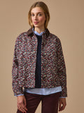 Veste worker femme en coton à motif floral, motif floral sombre – vue 1