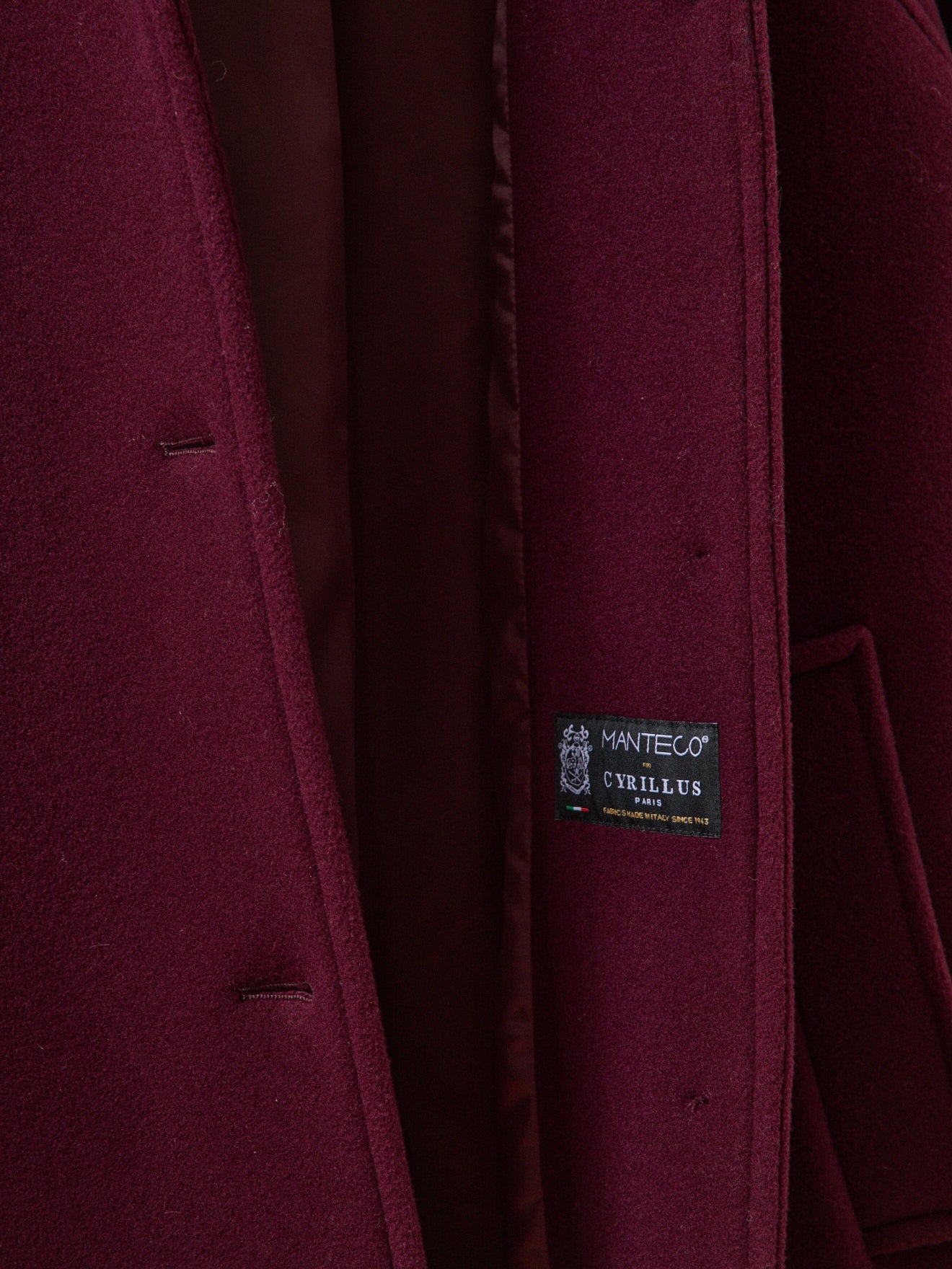 Manteau mi-long femme en lainage – bordeaux, bordeaux – vue 5