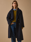 Manteau long femme en lainage – bleu marine, bleu marine – vue 1