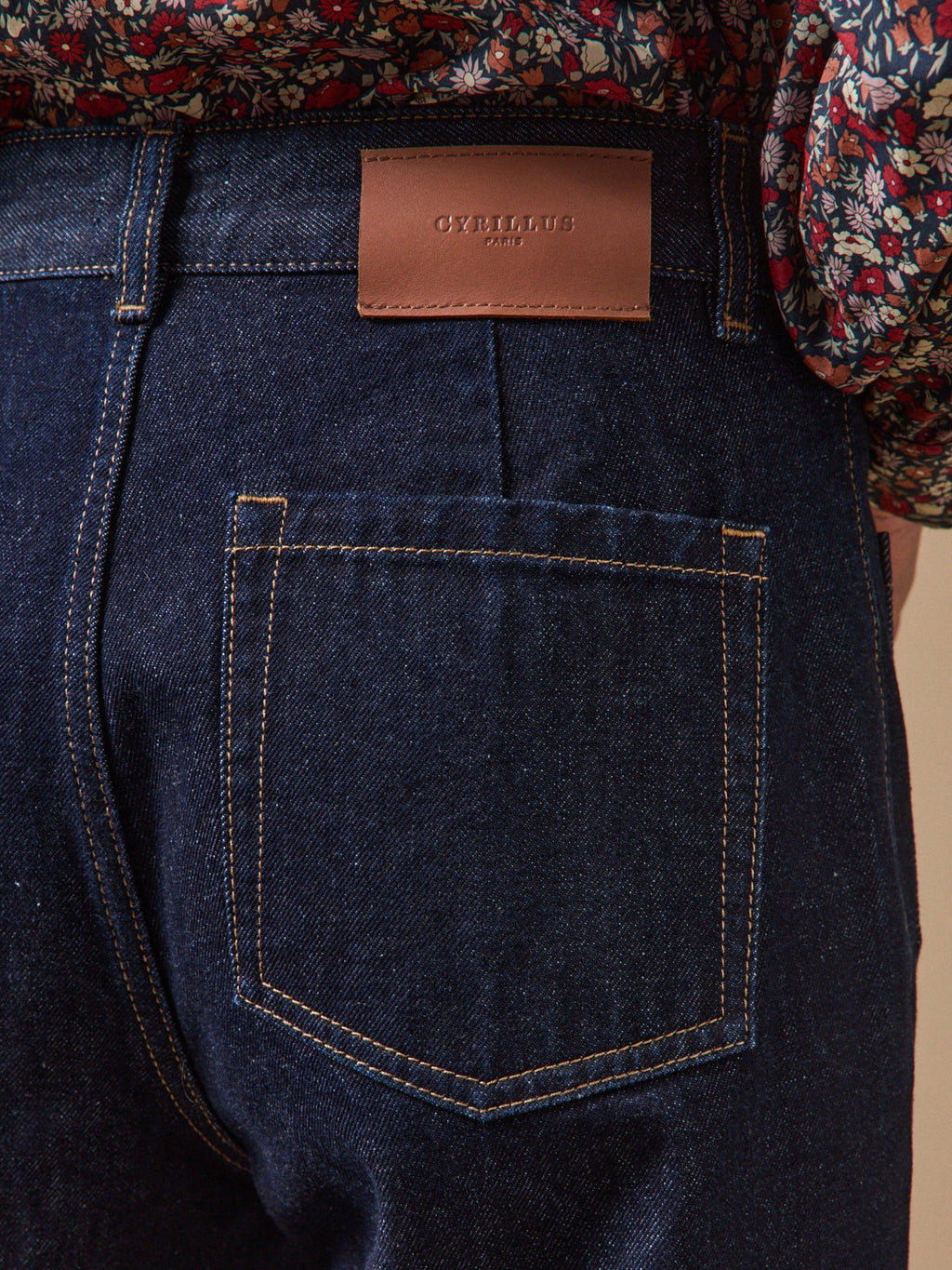 Jean flare femme en denim de coton brut, denim brut – vue 3