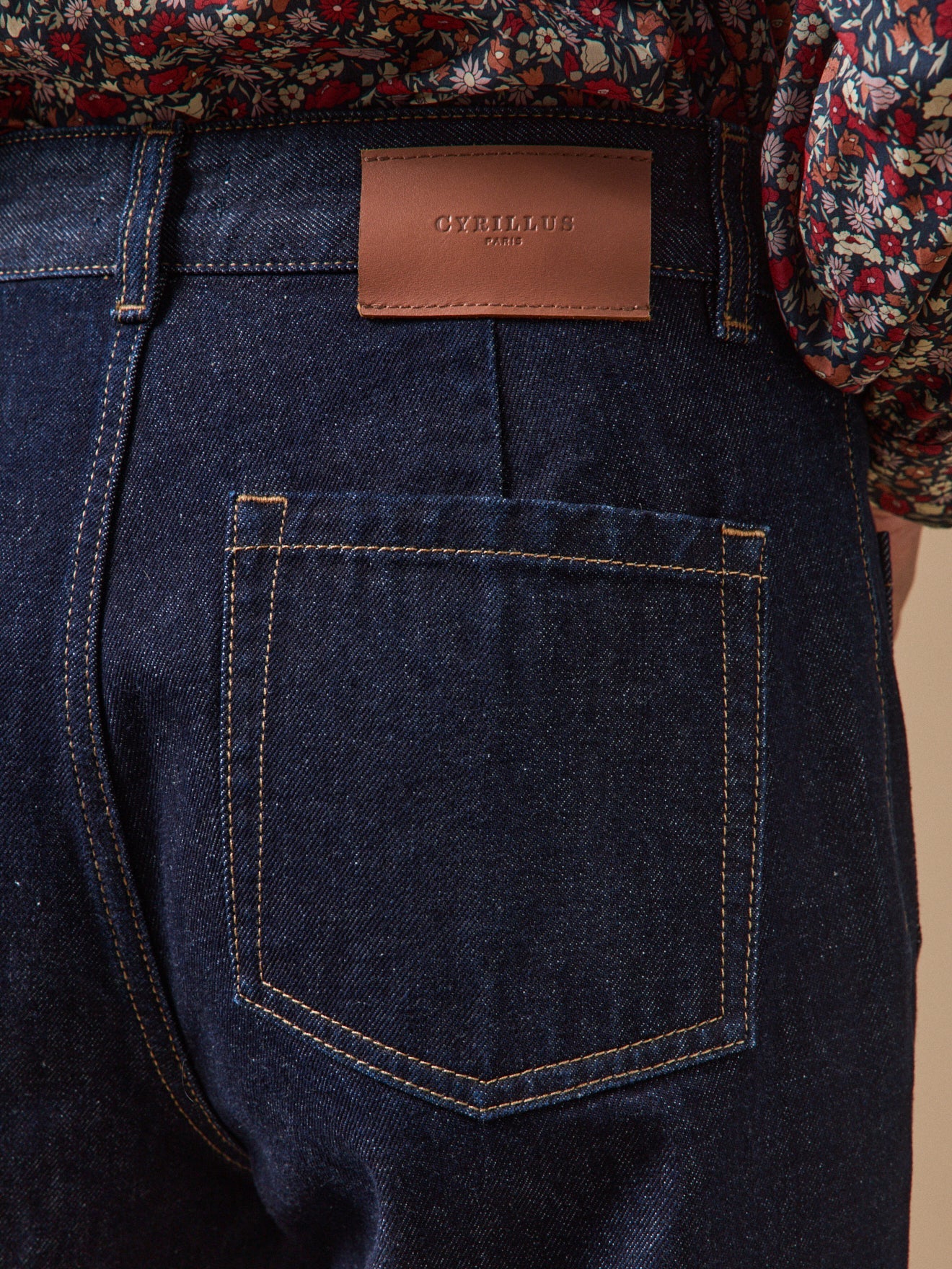 Jean flare femme en denim de coton brut, denim brut – vue 3