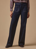 Jean flare femme en denim de coton brut, denim brut – vue 1