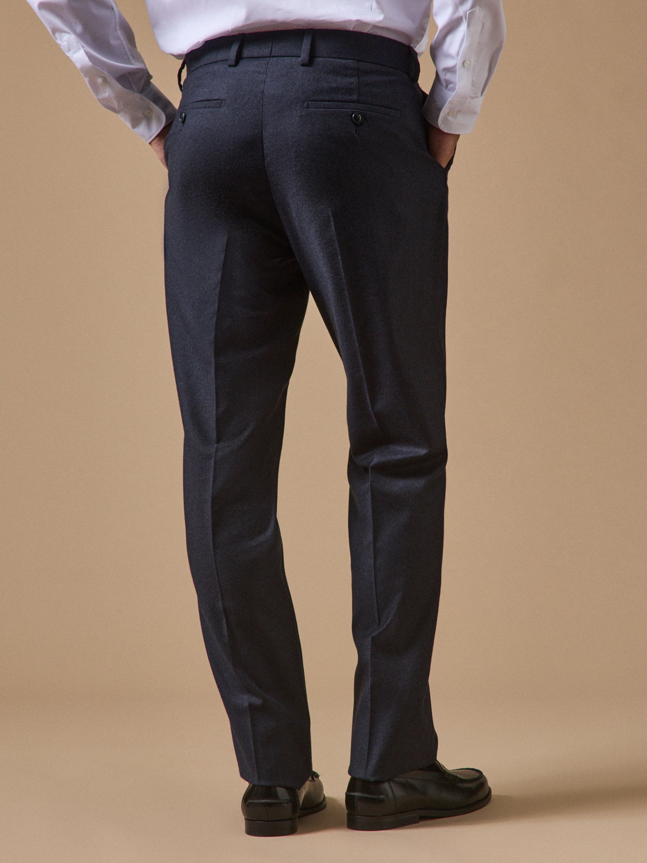 Pantalon de costume homme en flanelle – bleu chiné, bleu chiné – vue 2