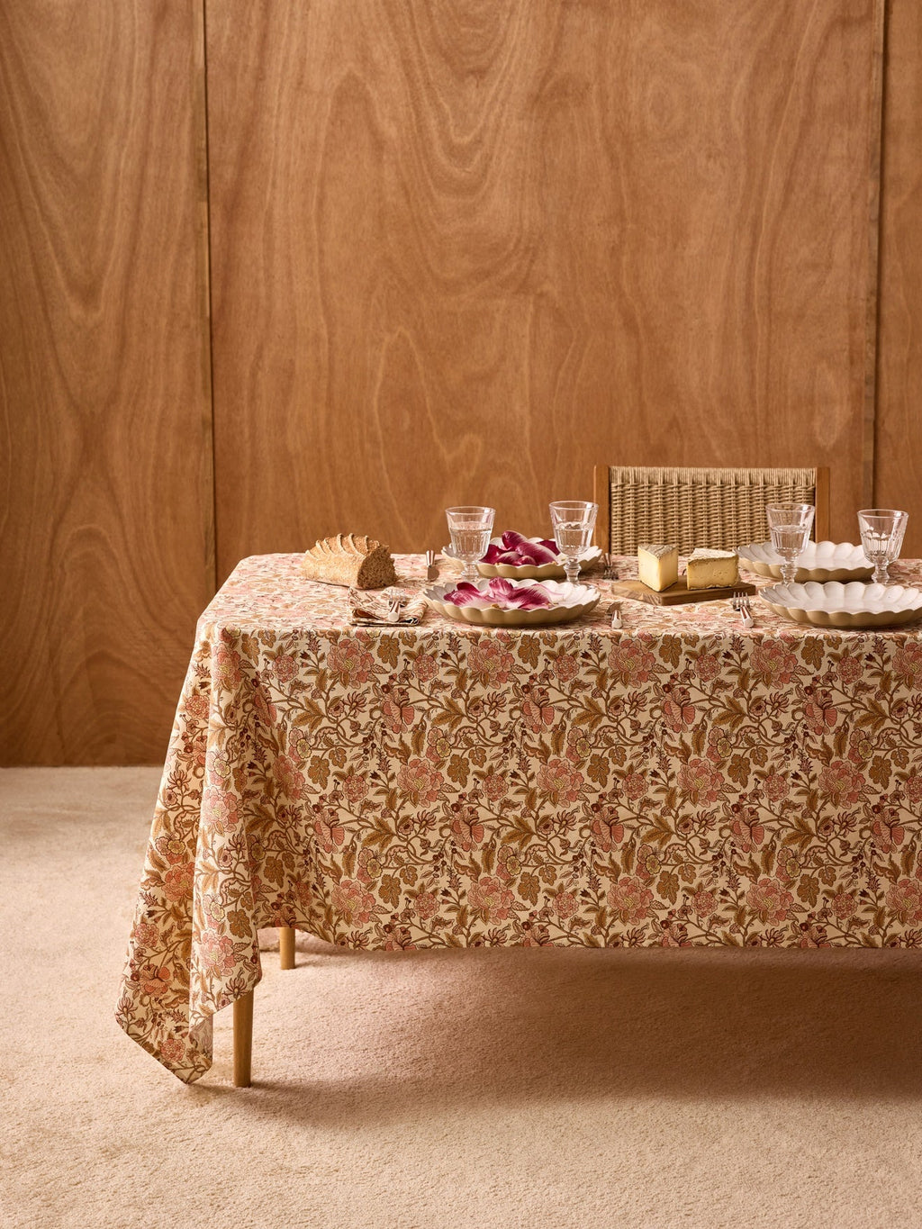 Nappe imprimée en coton mélangé – caramel, caramel – vue 5