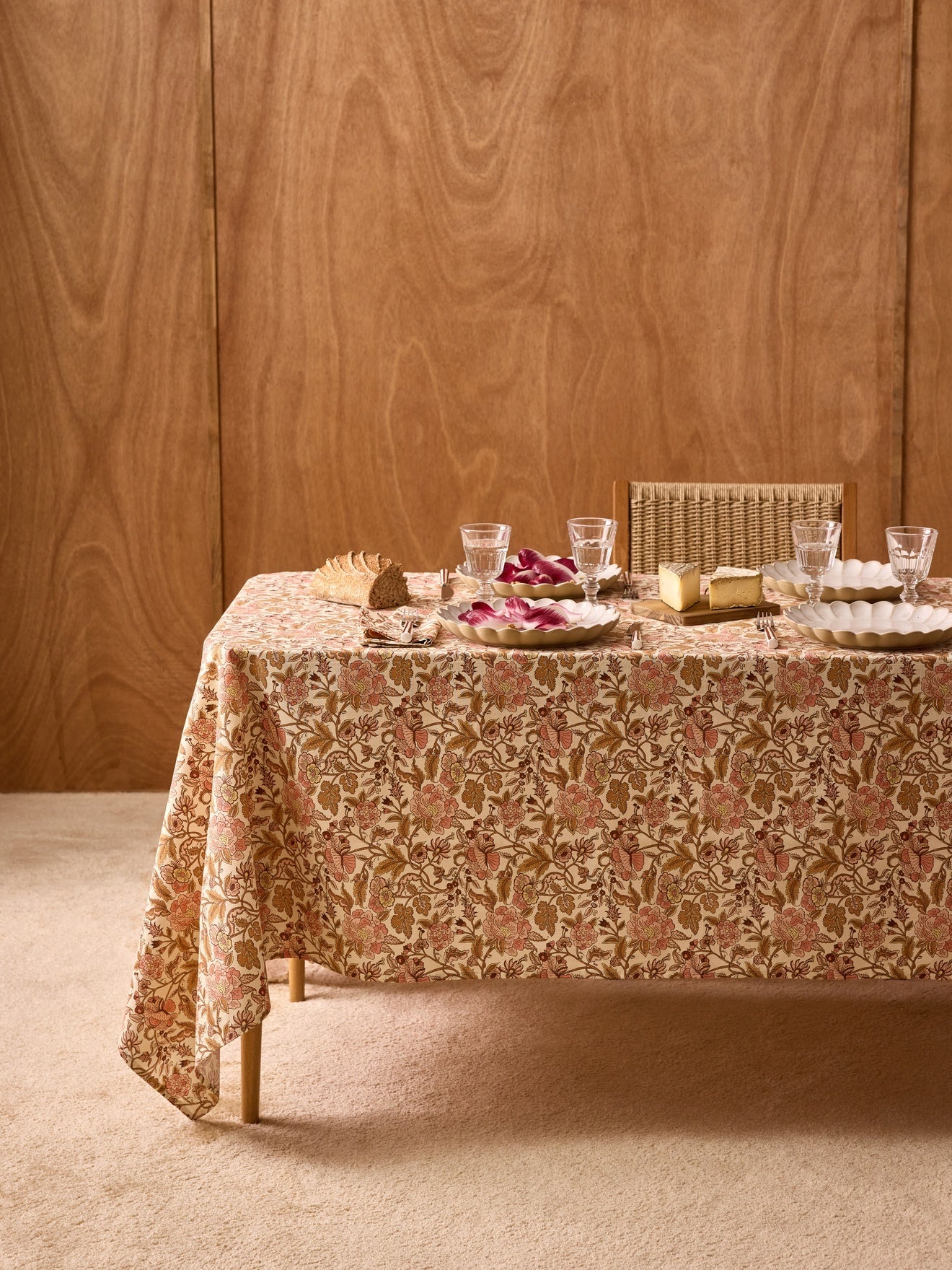 Nappe imprimée en coton mélangé – caramel, caramel – vue 5