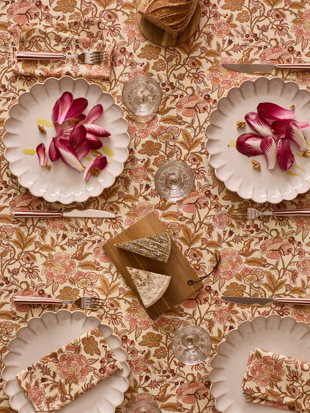Nappe imprimée en coton mélangé – caramel, caramel – vue 4