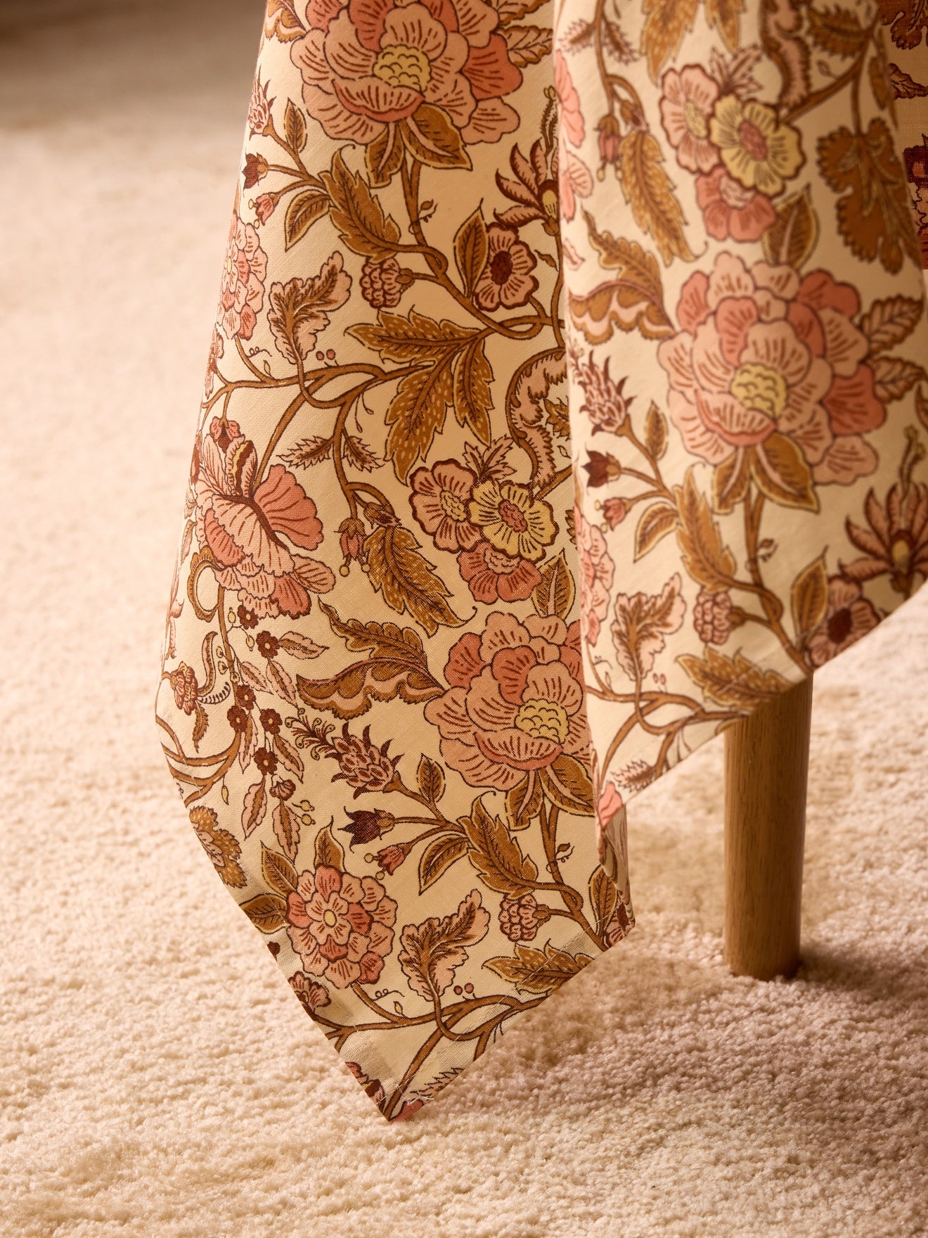 Nappe imprimée en coton mélangé – caramel, caramel – vue 3