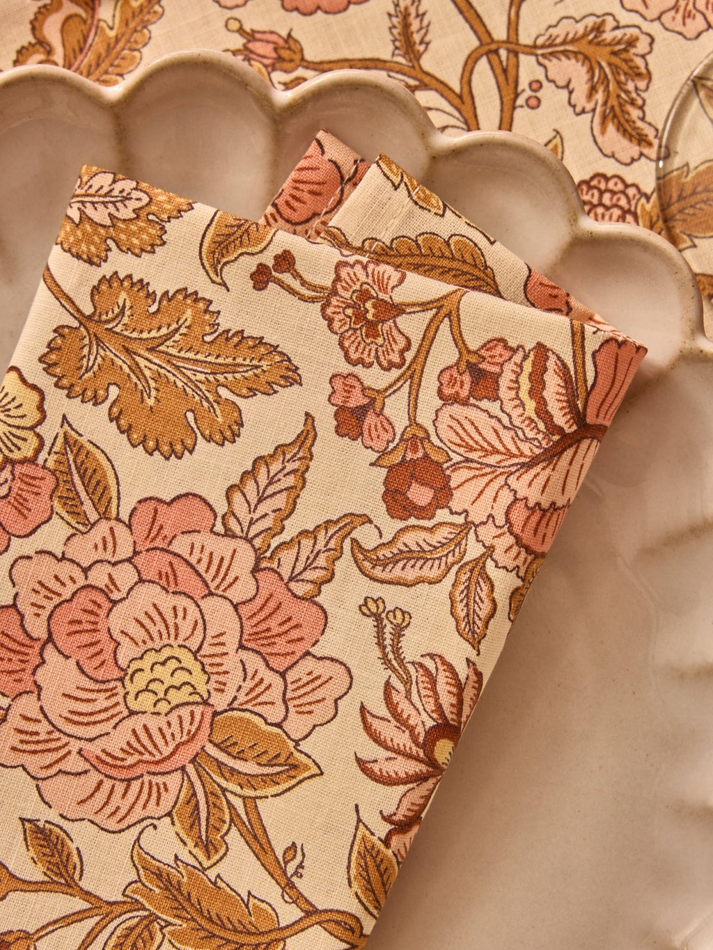 Lot de 4 serviettes de table imprimées – caramel, caramel – vue 2