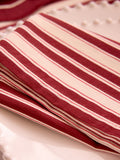 Lot de 4 serviettes de table rayées en coton mélangé, rayures bordeaux et écru – vue 1