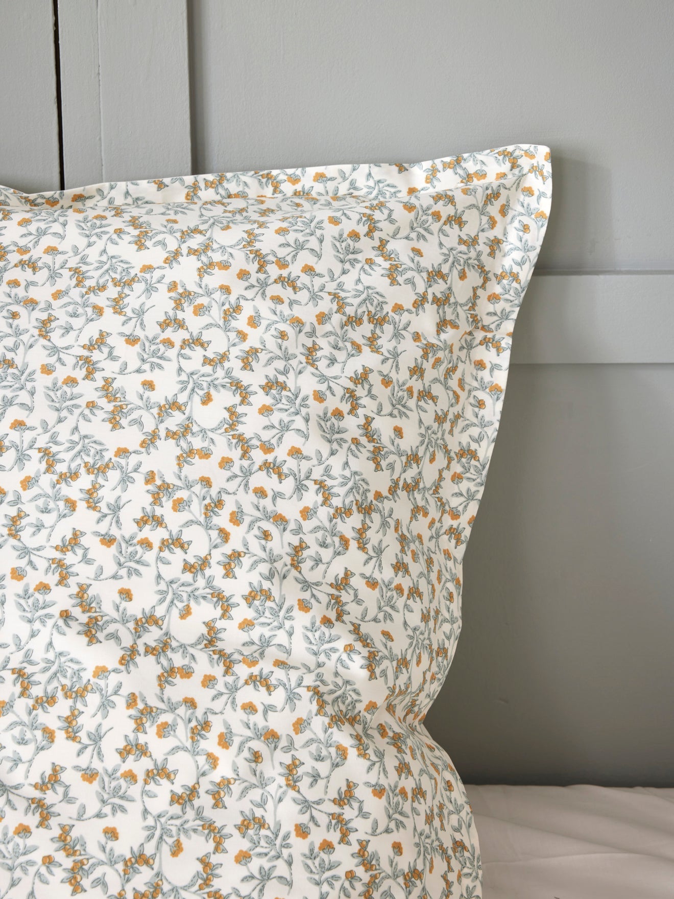 Taie d’oreiller en percale de coton à motif végétal, multicolore – vue 2