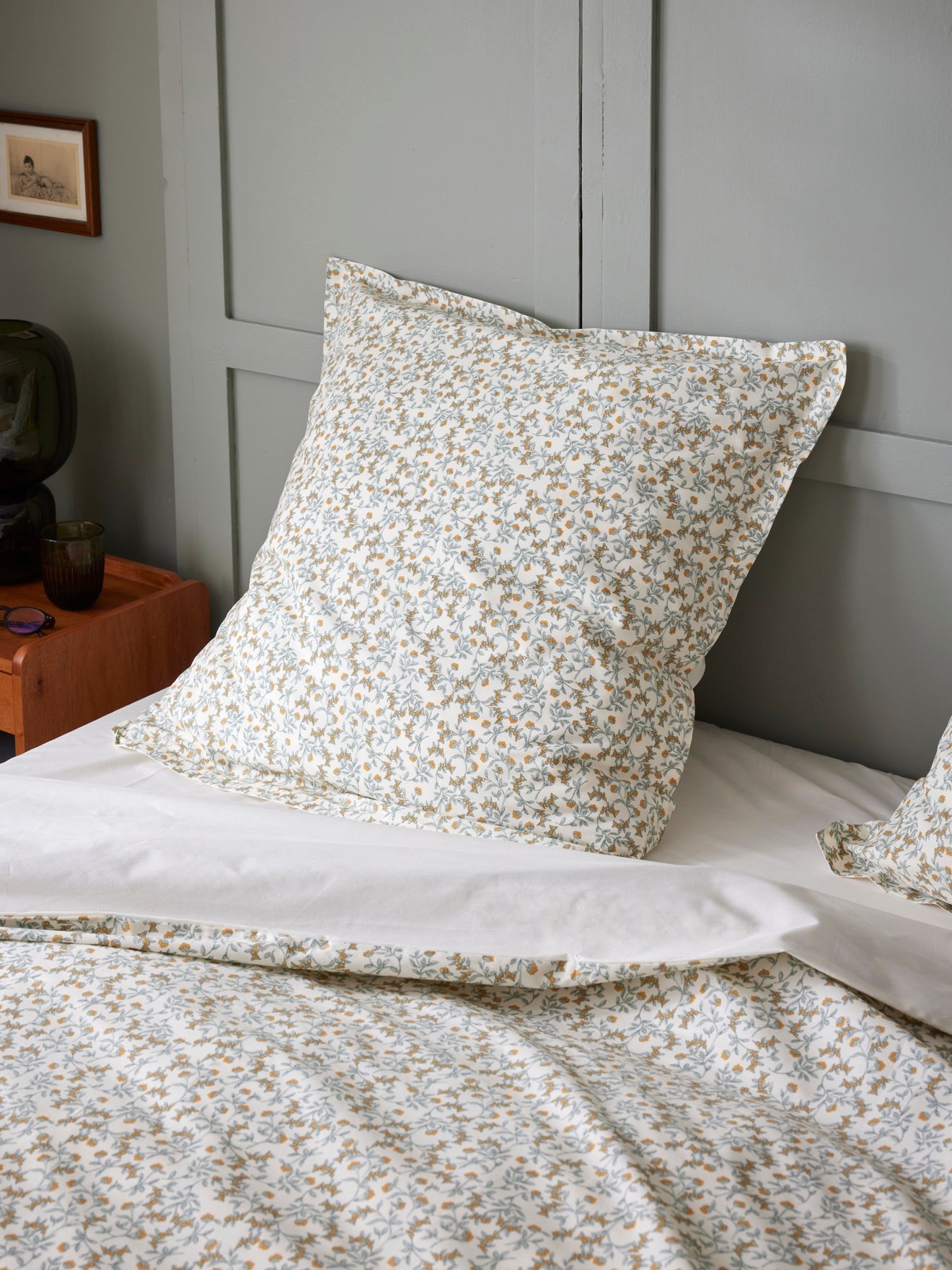 Taie d’oreiller en percale de coton à motif végétal, multicolore – vue 1