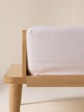 Drap-housse uni en satin de coton – blanc cassé, blanc cassé – vue 1