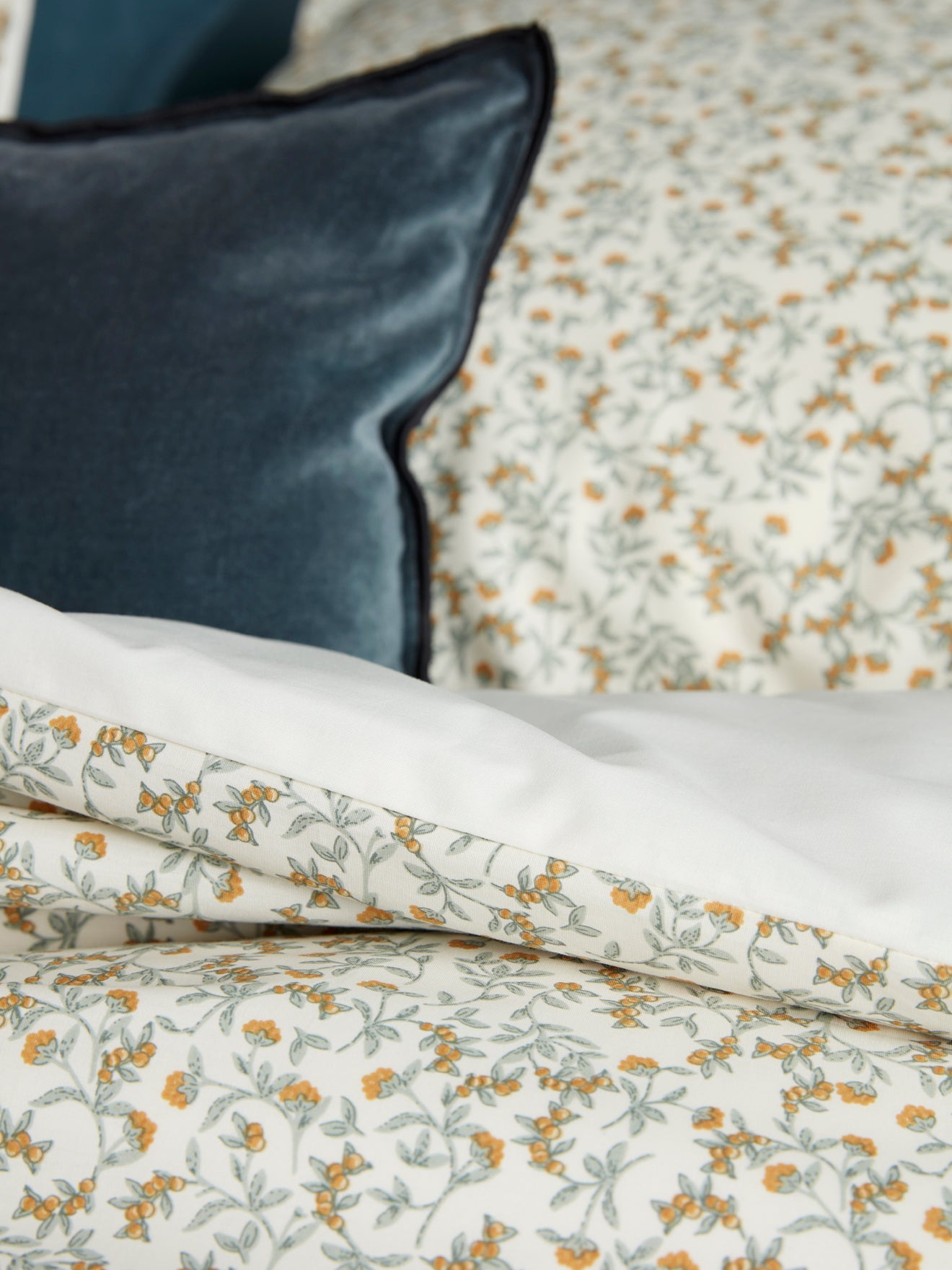 Housse de couette en percale de coton à motif végétal, multicolore – vue 4