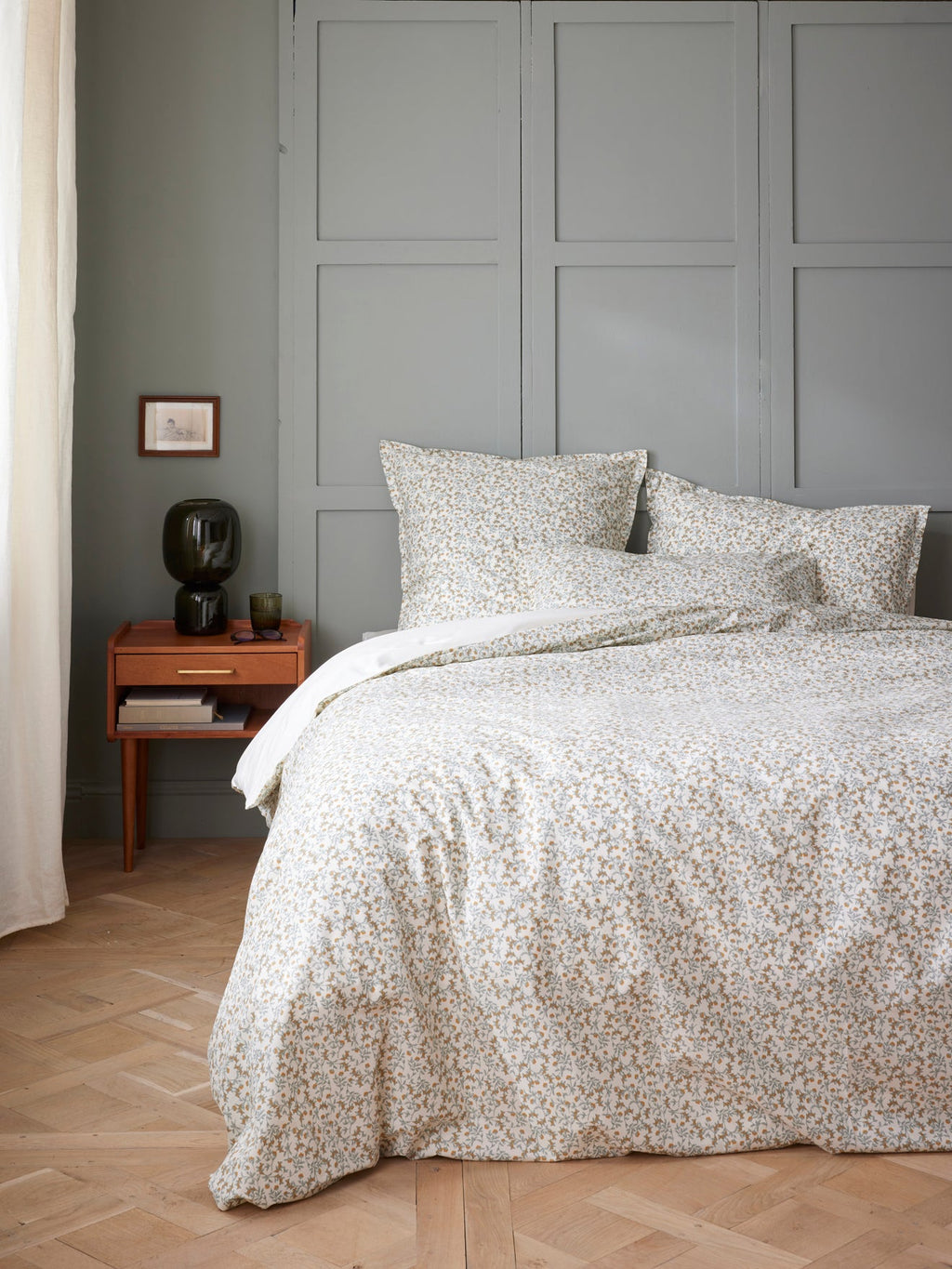 Housse de couette en percale de coton à motif végétal, multicolore – vue 1