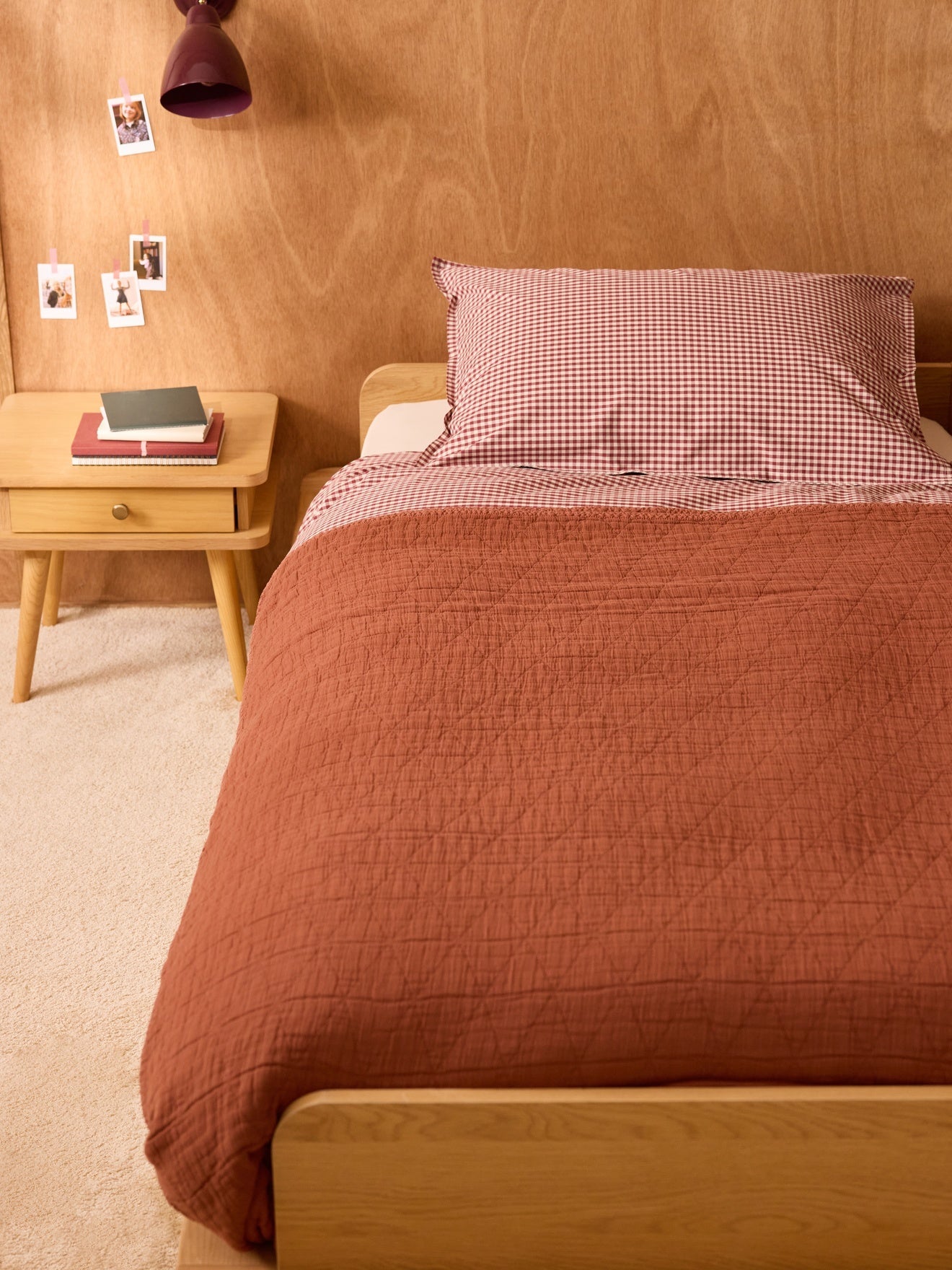 Couvre-lit en coton piqué – acajou, acajou – vue 3
