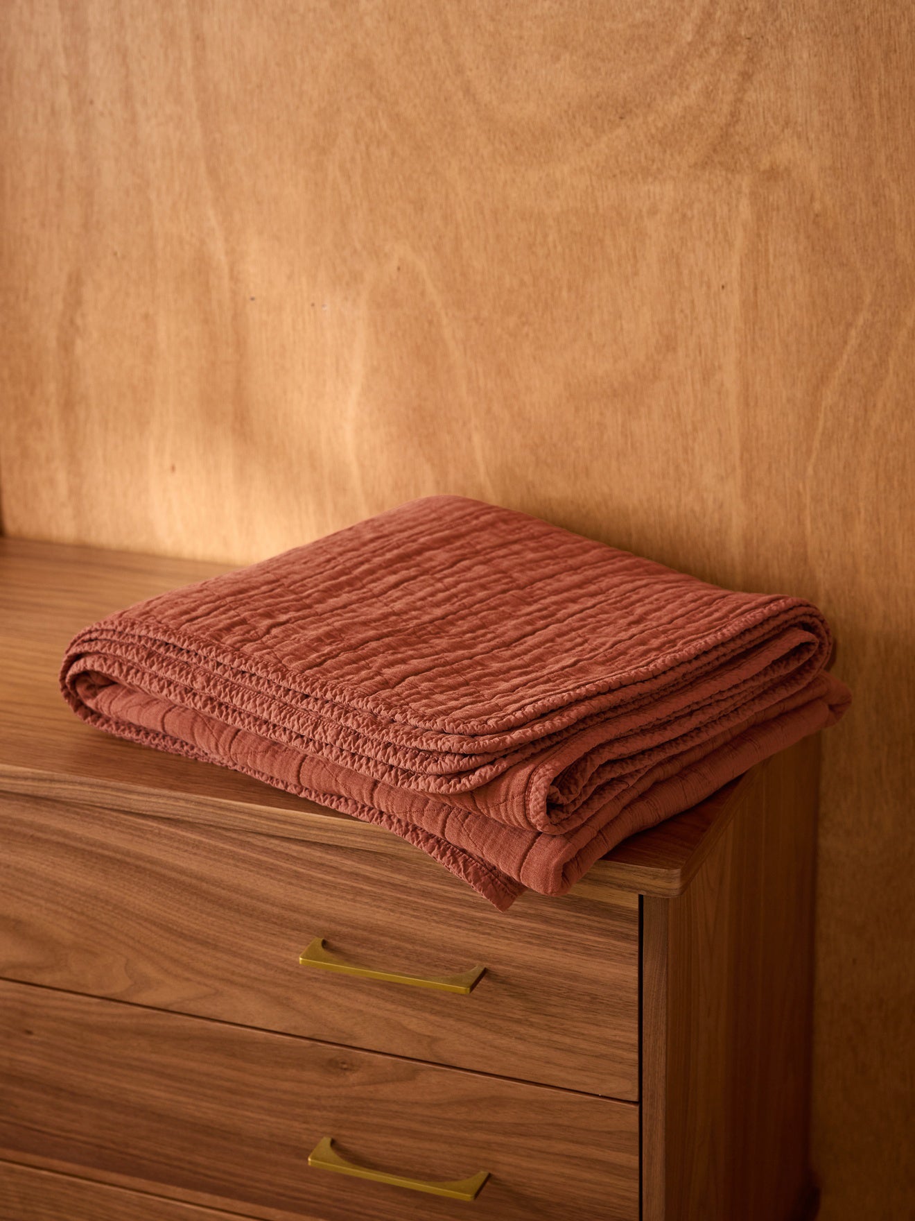 Couvre-lit en coton piqué – acajou, acajou – vue 1