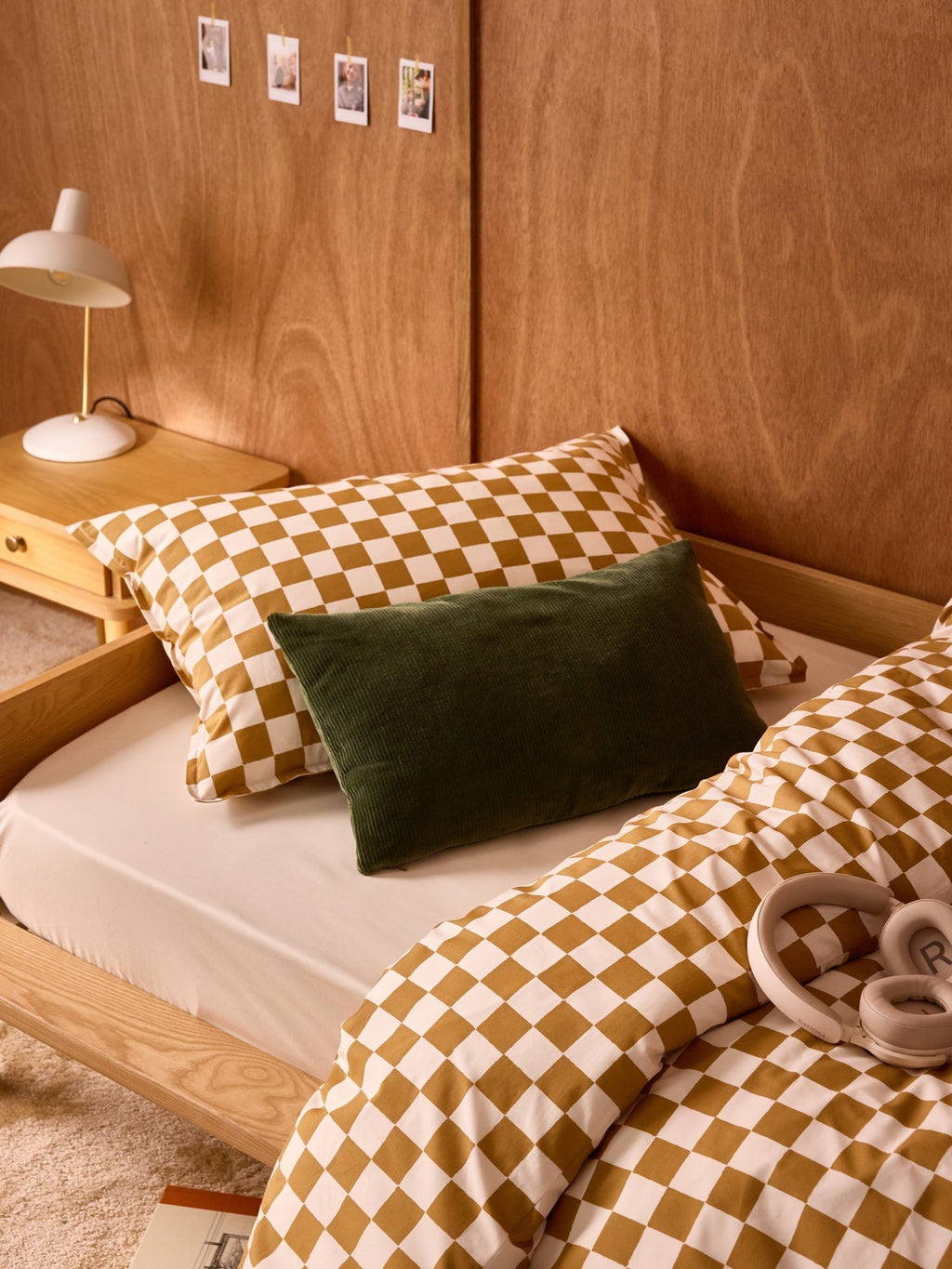 Housse de coussin en velours côtelé – vert, vert – vue 6