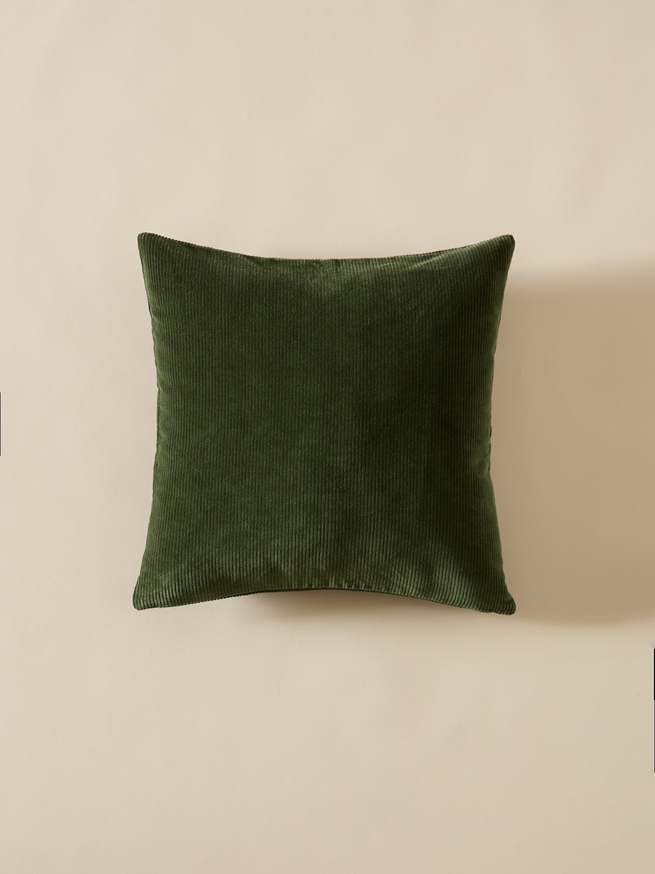 Housse de coussin en velours côtelé – vert, vert – vue 3