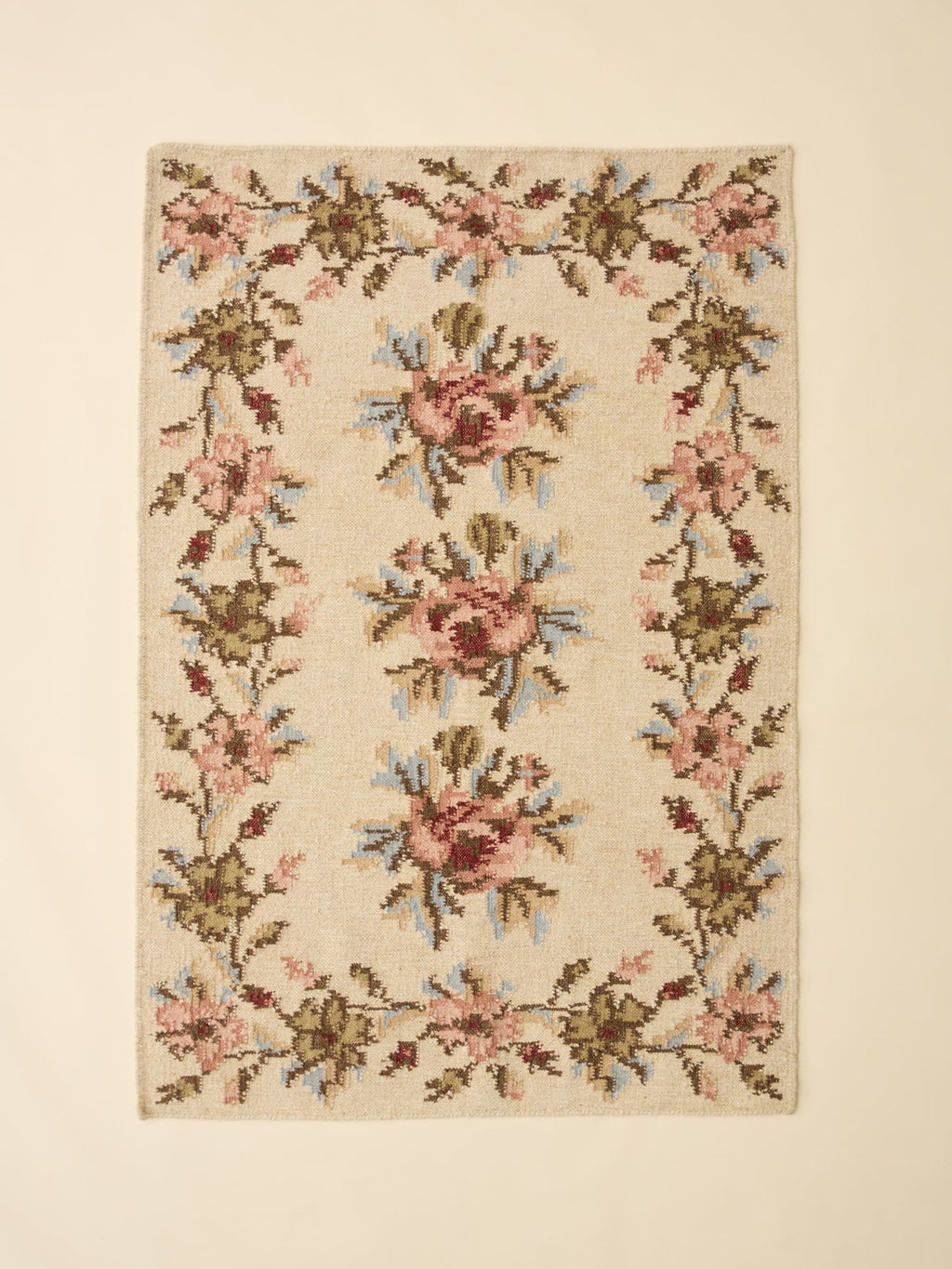 Tapis floral en laine – 120 × 180 cm, motif floral – vue 1