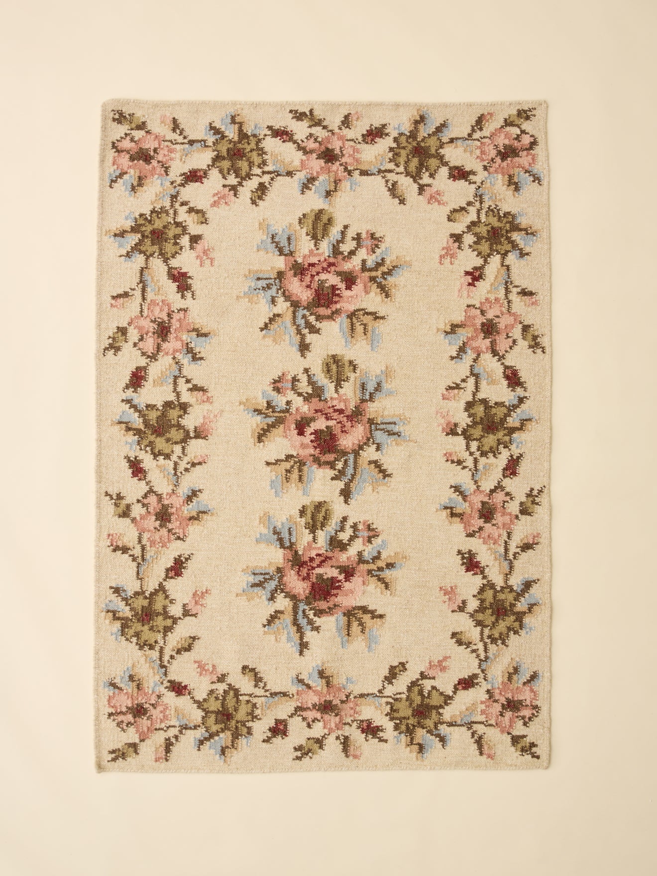 Tapis floral en laine – 120 × 180 cm, motif floral – vue 1