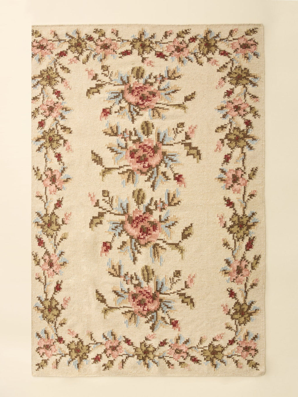 Tapis floral en laine – 160 × 230 cm, motif floral – vue 1