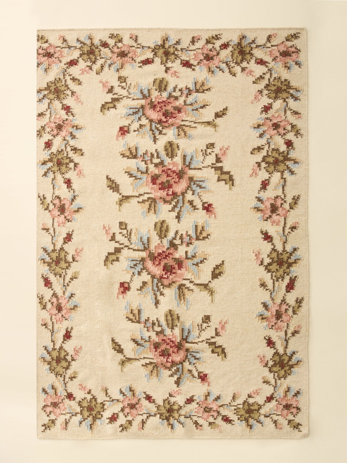 Tapis floral en laine – 160 × 230 cm, motif floral – vue 1