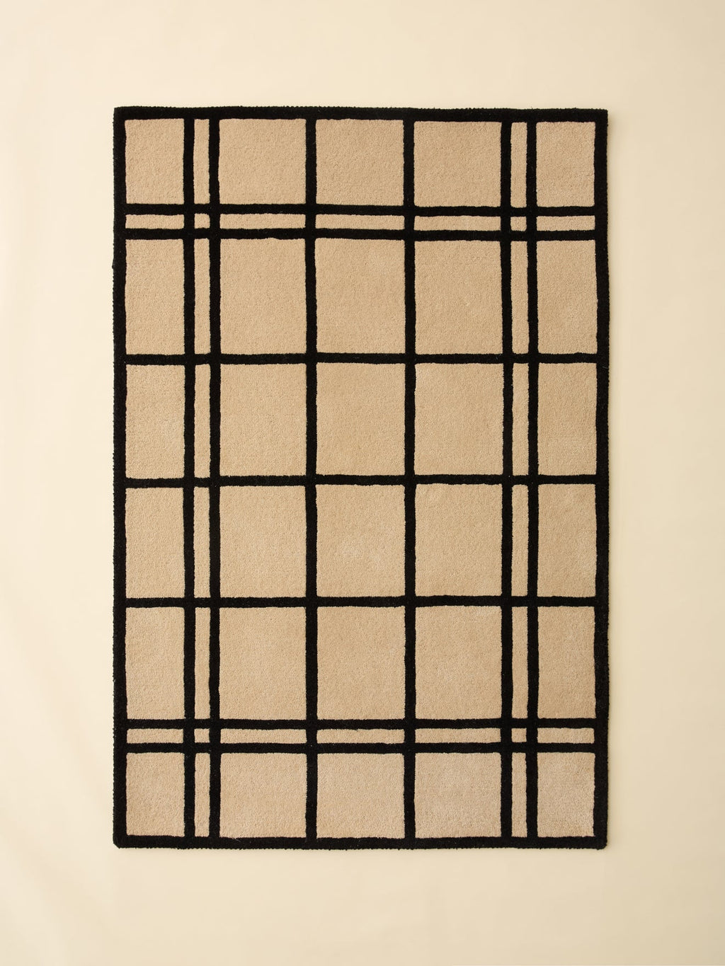 Tapis à carreaux – 120 × 180 cm, carreaux noir et beige – vue 1