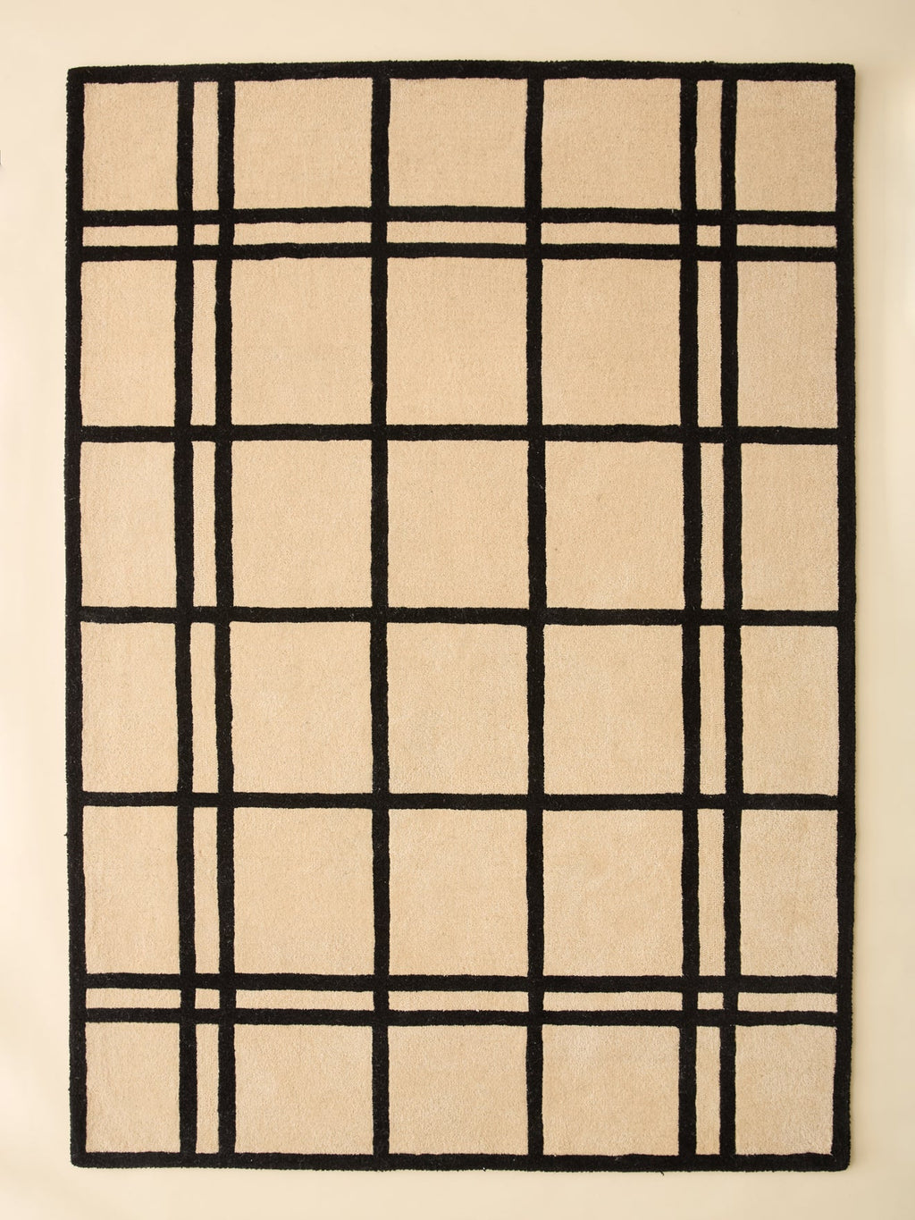 Tapis à carreaux – 160 × 230 cm, carreaux noir et beige – vue 1