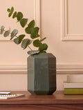 Vase géométrique en céramique – vert sauge, sauge – vue 1
