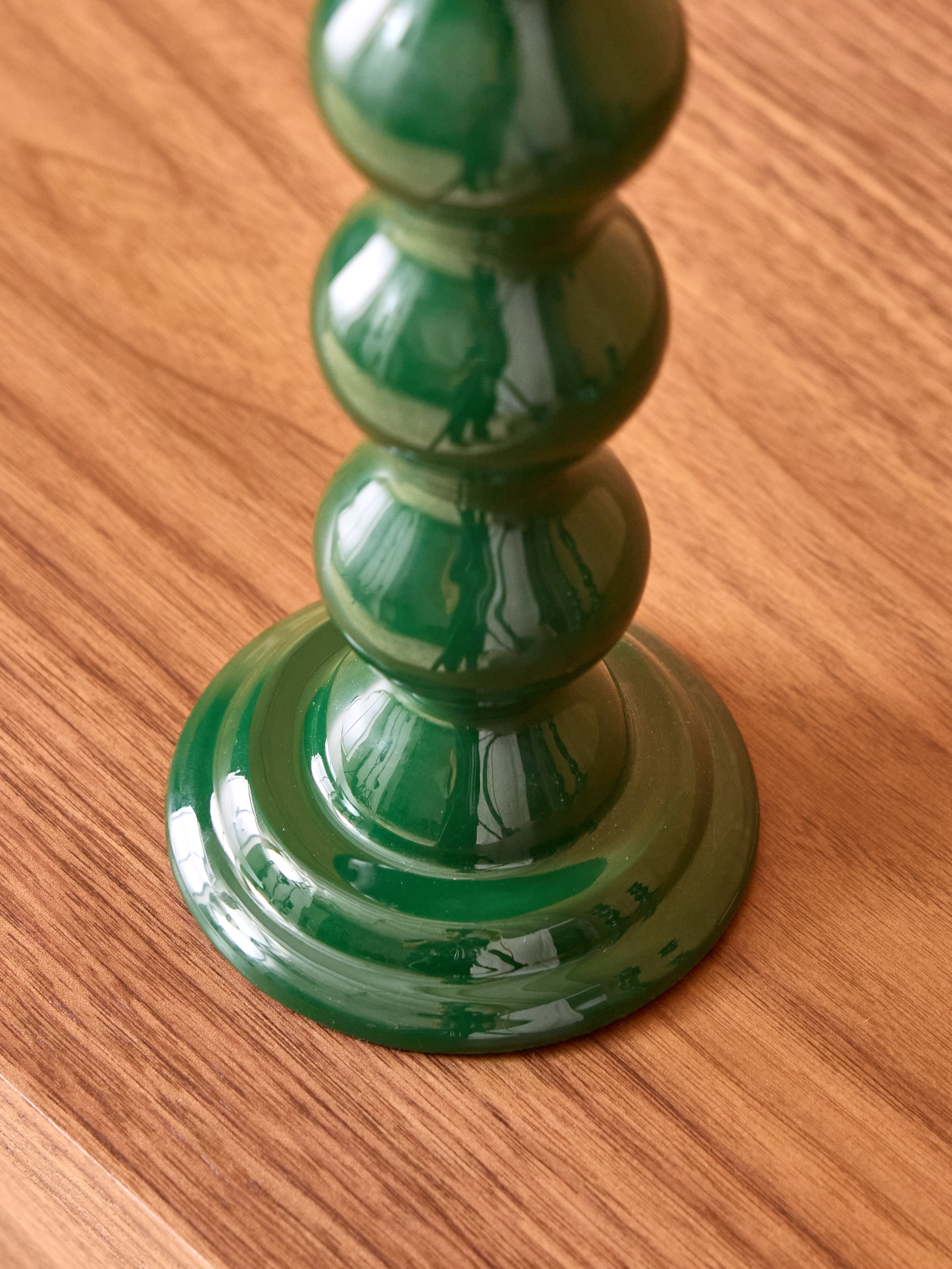 Bougeoir à boules en métal émaillé – grand format, vert anglais – vue 3