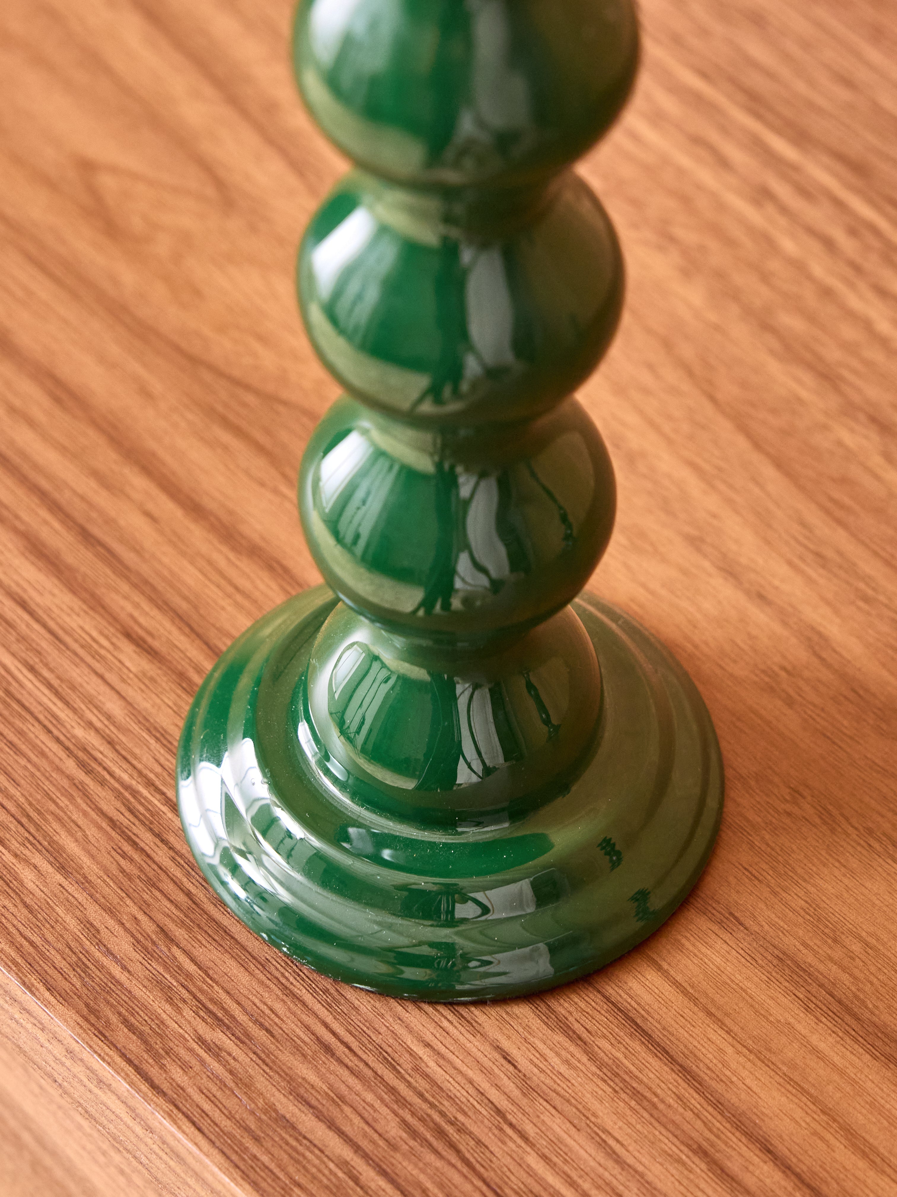 Bougeoir à boules en métal émaillé – moyen format, vert anglais – vue 3