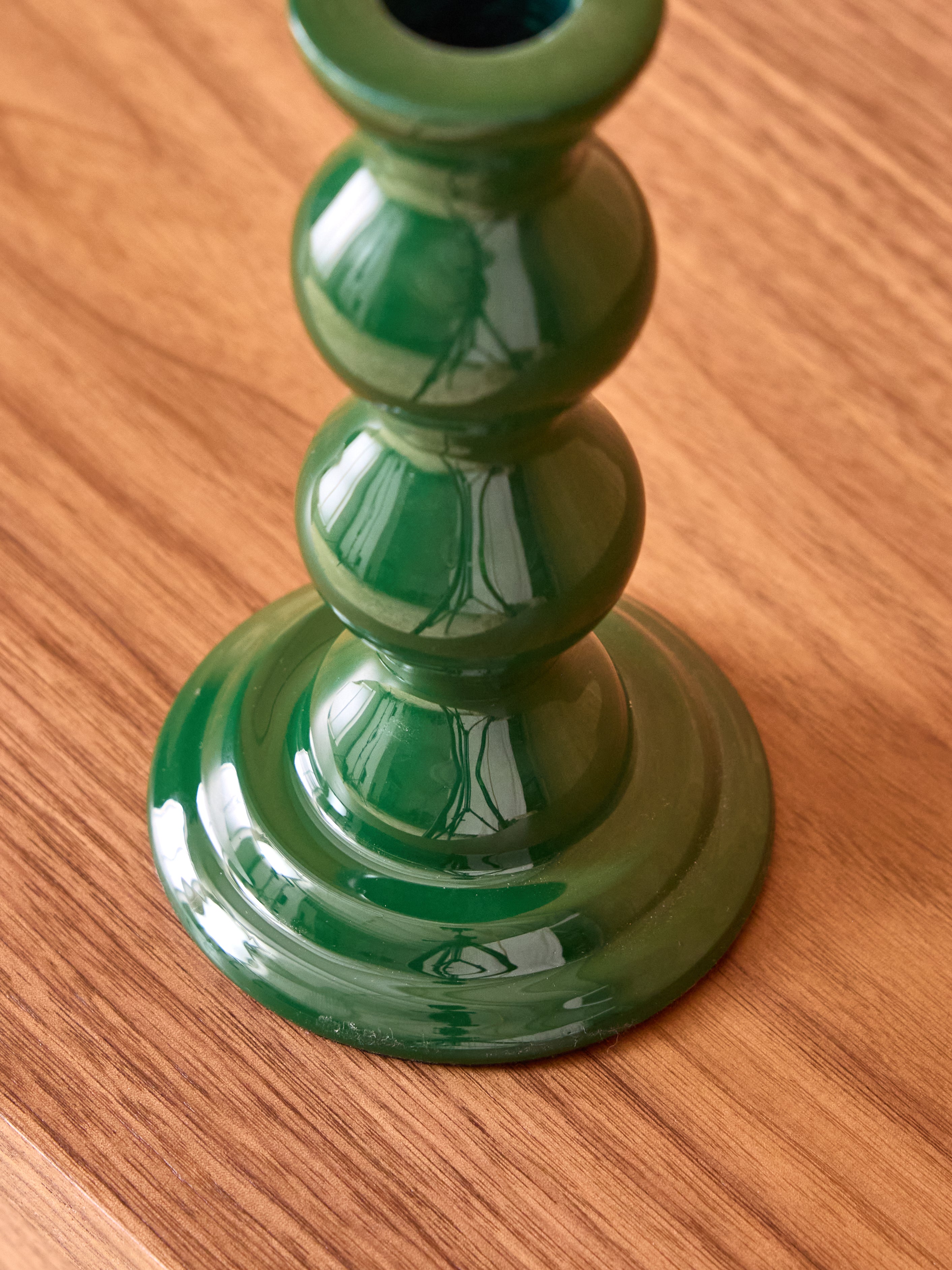 Bougeoir à boules en métal émaillé – petit format, vert anglais – vue 3