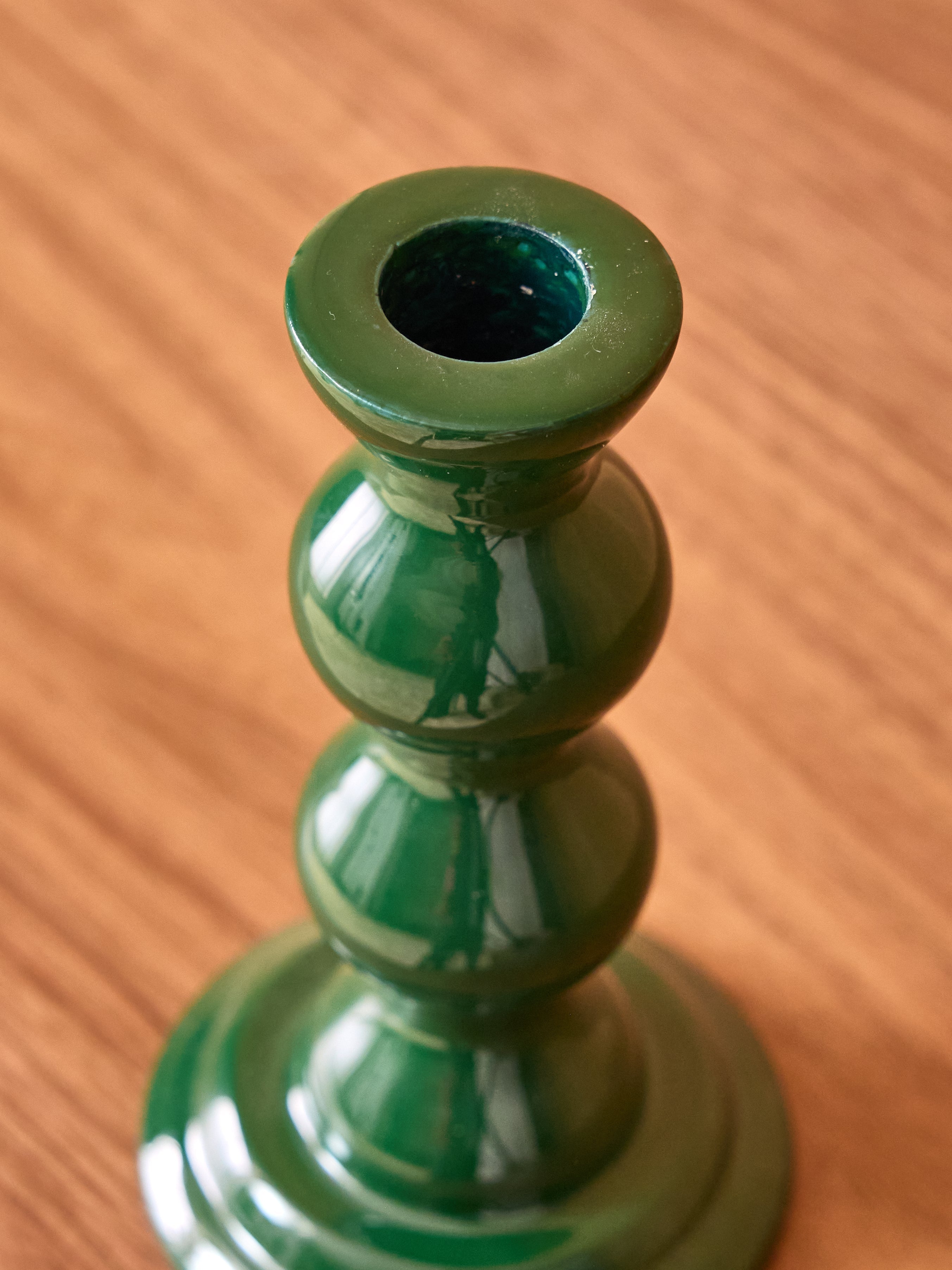 Bougeoir à boules en métal émaillé – petit format, vert anglais – vue 2