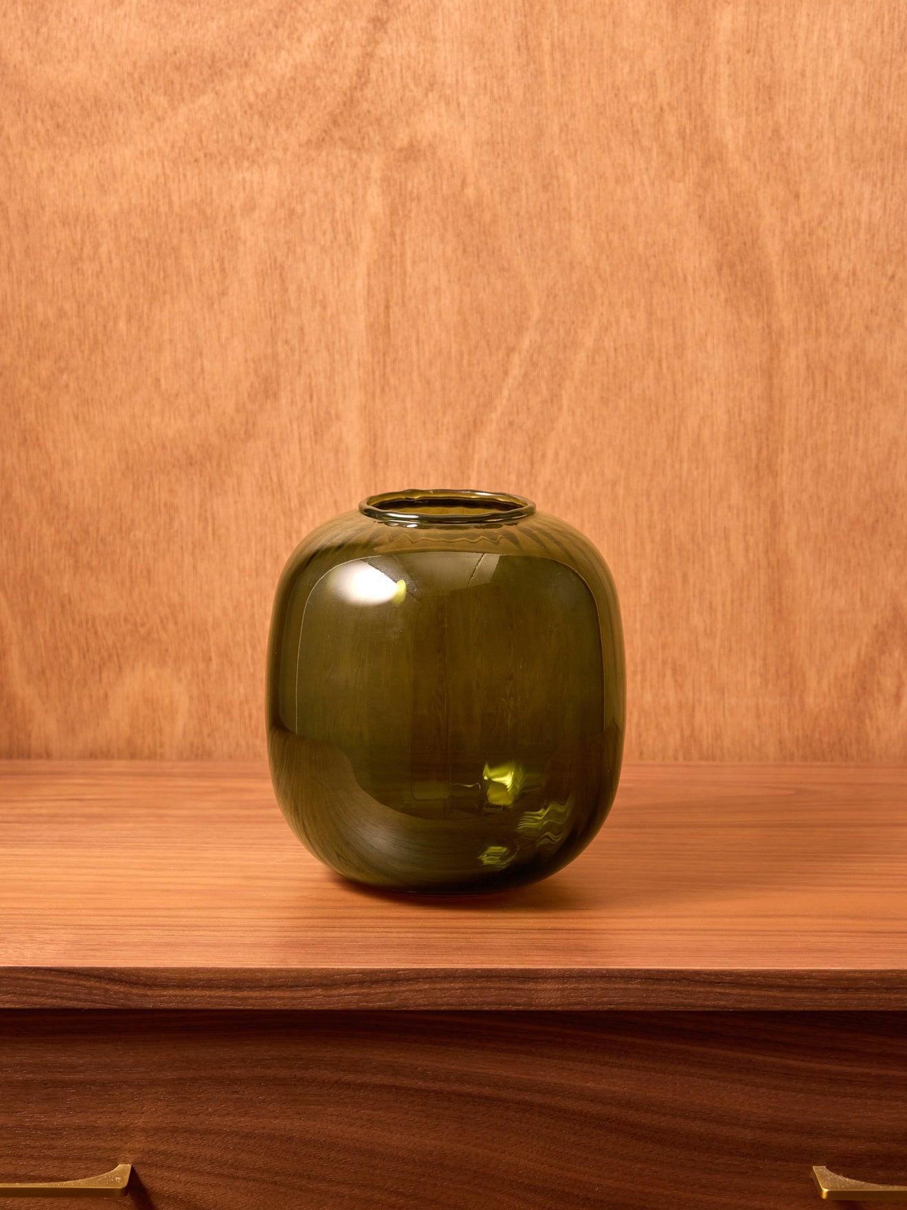 Vase cylindrique en verre – vert, vert – vue 1