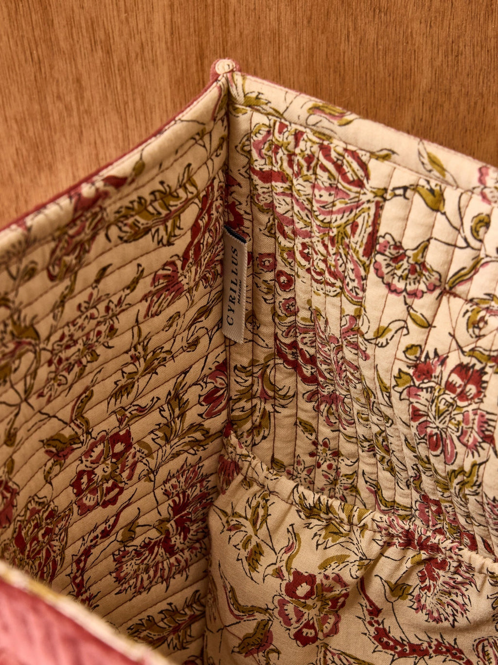 Sac cabas matelassé en velours côtelé – motif décoratif, motif décoratif – vue 3