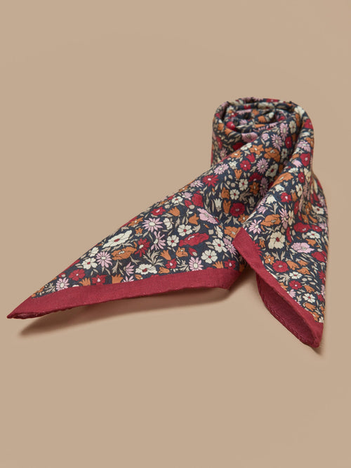 Bandana adulte à motif floral – 65 × 65 cm, motif floral sombre – vue 2