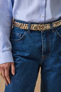 Ceinture tressée femme en cuir – doré, doré – vue 1