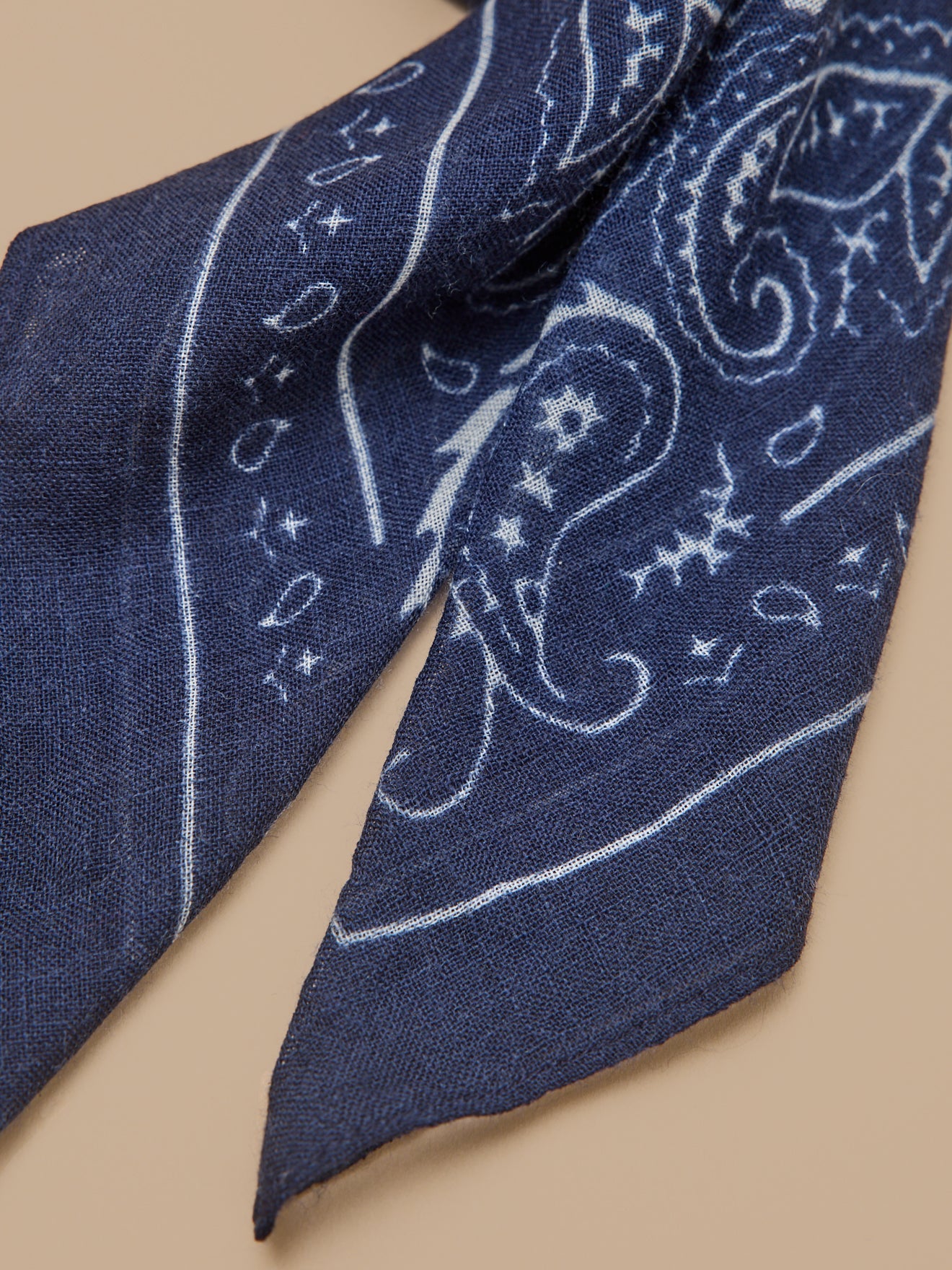 Bandana adulte imprimé en laine – bleu marine, bleu marine – vue 4