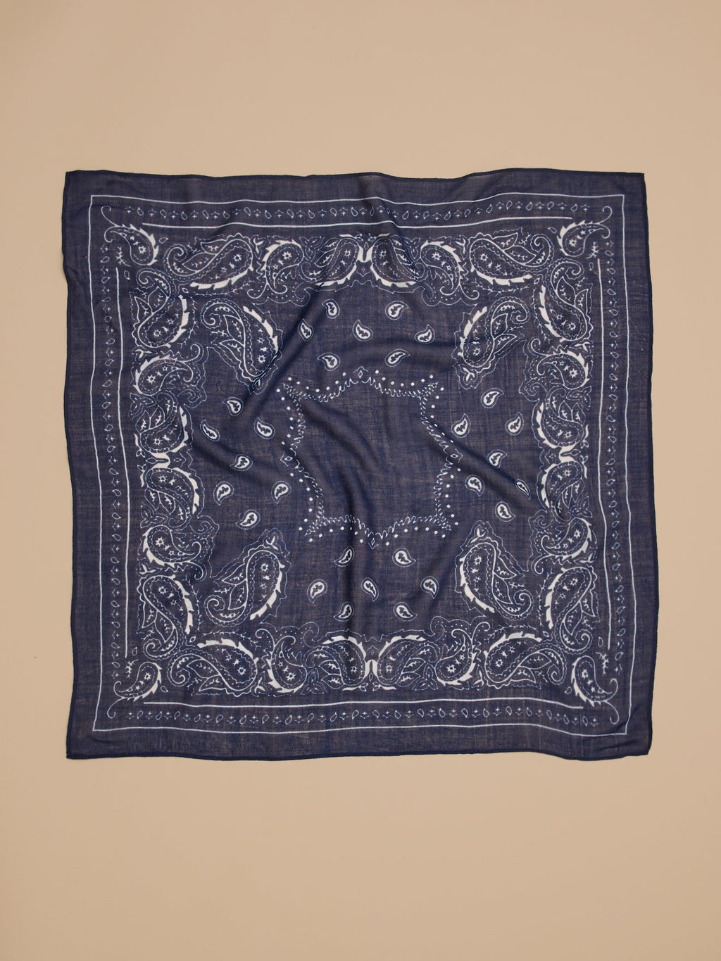 Bandana adulte imprimé en laine – bleu marine, bleu marine – vue 3