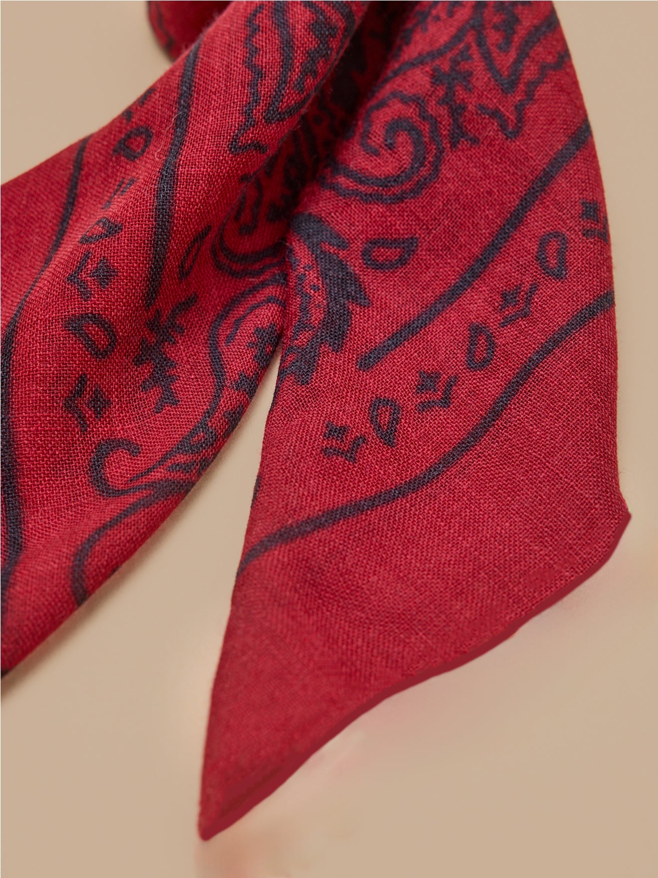 Bandana adulte imprimé en laine – bordeaux, bordeaux – vue 4