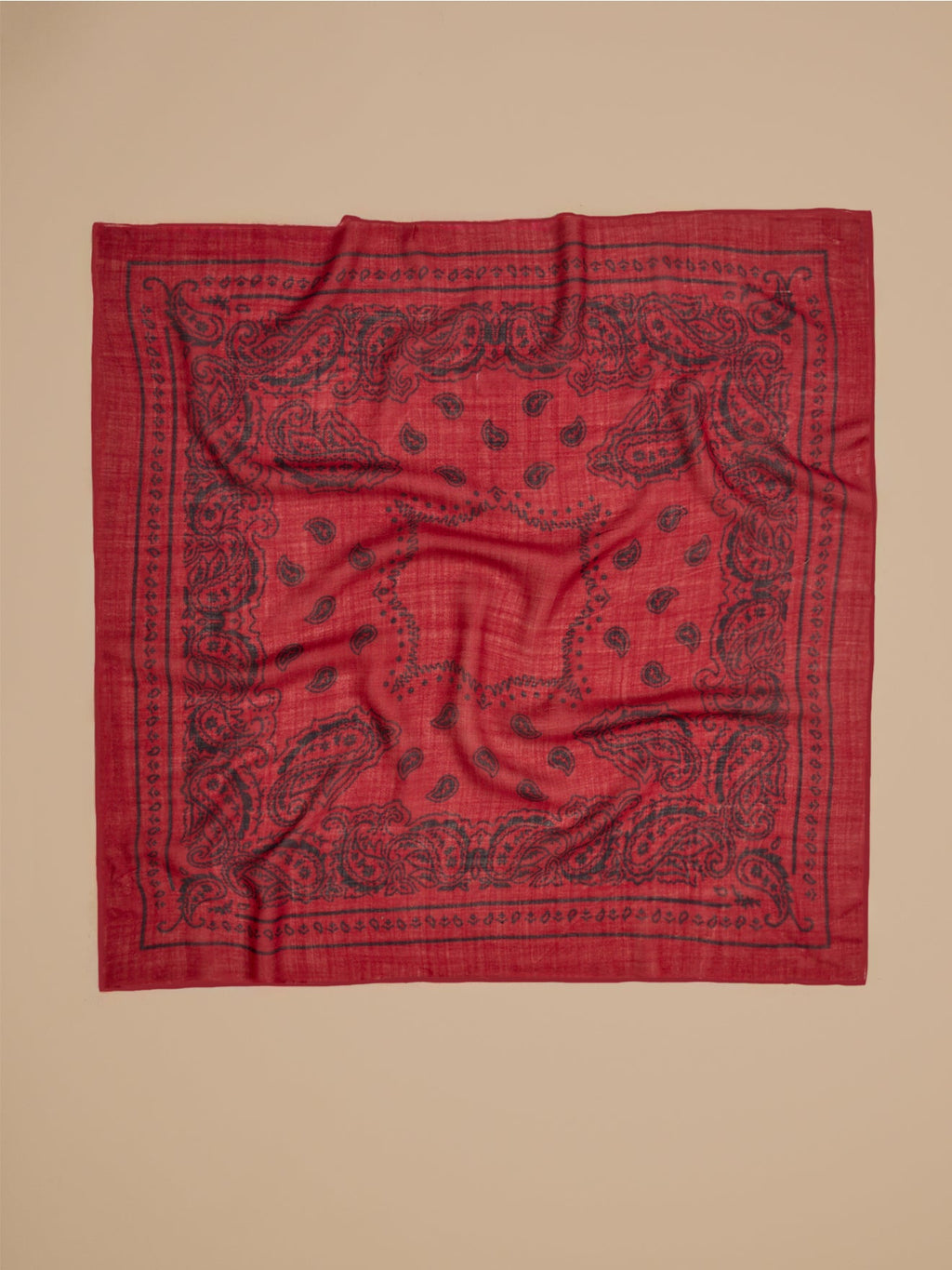 Bandana adulte imprimé en laine – bordeaux, bordeaux – vue 3
