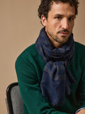 Écharpe adulte en twill de laine à carreaux – bleu marine et anthracite, bleu marine et anthracite – vue 1