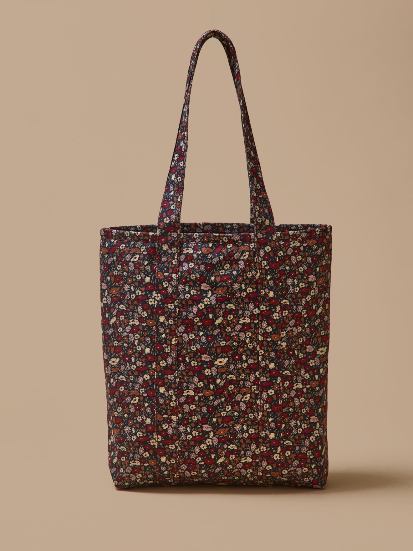 Sac cabas à motif floral – grand format, motif floral sombre – vue 2