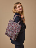 Sac cabas à motif floral – grand format, motif floral sombre – vue 1